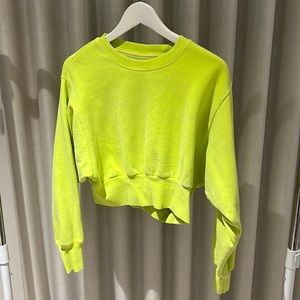 Aritzia Shrunken Crew in Neon Yellow
